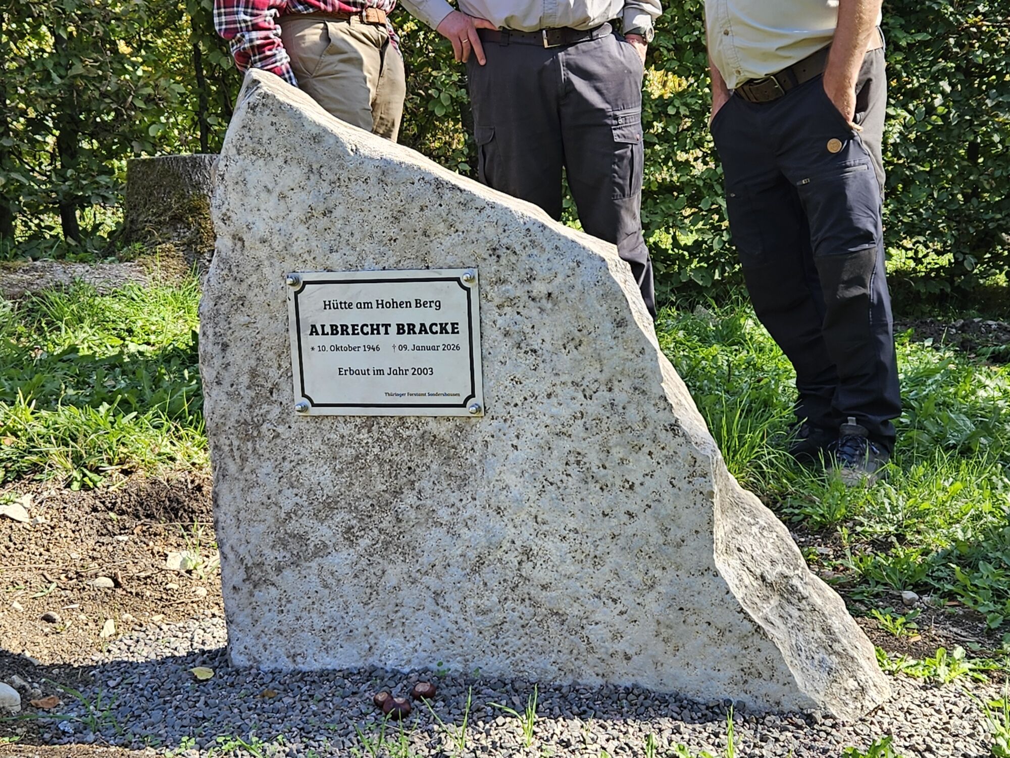Der Gedenkstein für unseren Albrecht Bracke